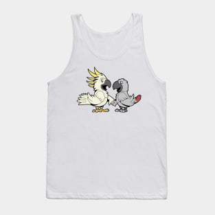 Friends for life - cockatoo and grey parrot Tank Top